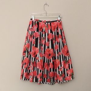🌹NWT Chicwish striped poppy midi skirt